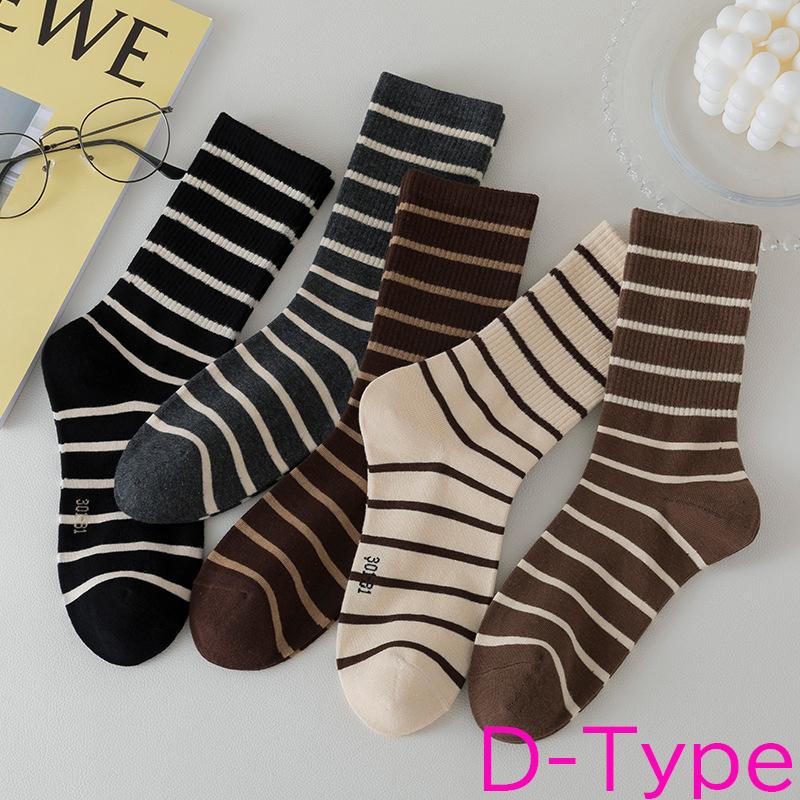 靴下  クルーソックス レディース メンズ セット 5足組 おしゃれ かわいい 綿 黒 白 無地 |  | 23