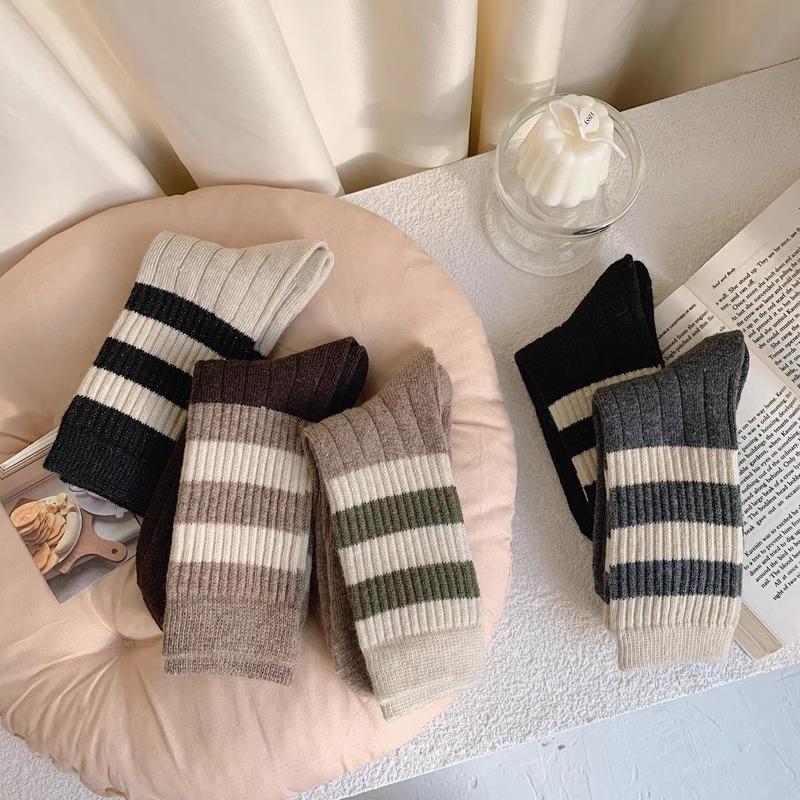 靴下  クルーソックス レディース メンズ セット 5足組 おしゃれ かわいい 綿 黒 白 無地 |  | 22