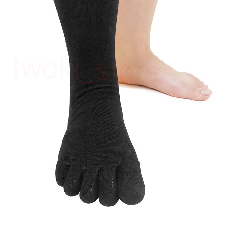 靴下 ソックス 五本指 レディース ハイソックス 抗菌防臭 綿 ブラック 3足セット |  | 05