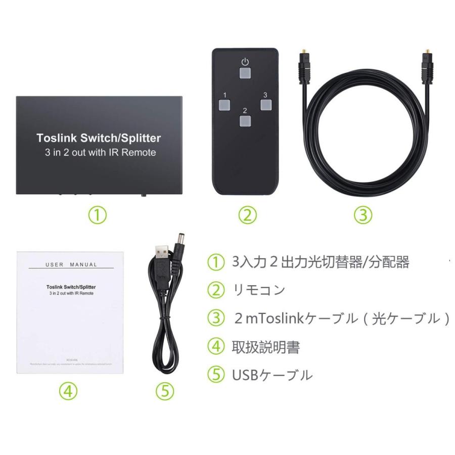 Linkfor Spdif Toslink 光デジタル 切替器 3入力2出力 光ケーブル 分配器 音声切替器 合金外殻 スイッチ リモコン付き 光ケー S 0110 ツーピーシーズ 通販 Yahoo ショッピング