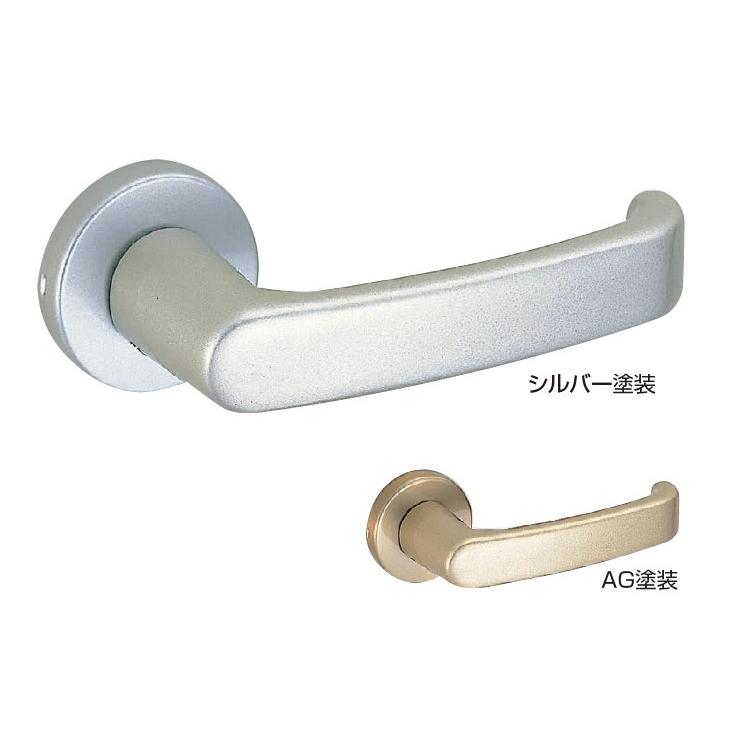 ドアのノブをレバーハンドルへ交換セット：アルミ ドアレバー（ストレート）　チューブラ空錠付[BS50]