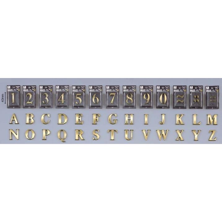 メール便可 サインプレート 切文字 真鍮文字 43ミリ アルファベット