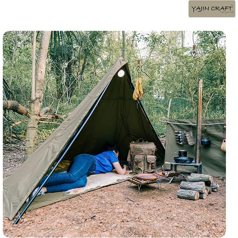 「人气商品」 YAJIN CRAFT 軍幕テント ワンポールテント ソロテント TCテント スカート付 二股化 煙突穴付 ダブルジッパー 【VQL7718433627】(28065円)