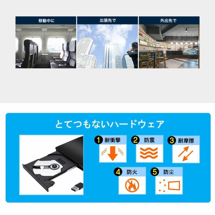 割引特価！ DVDドライブ 外付け USB3.0 Mac CDドライブ 外付け ポータブル Windows10/11対応 DVD-RW CD-RW 書き込み対応 日本語説明書 | ブランド登録なし | 07