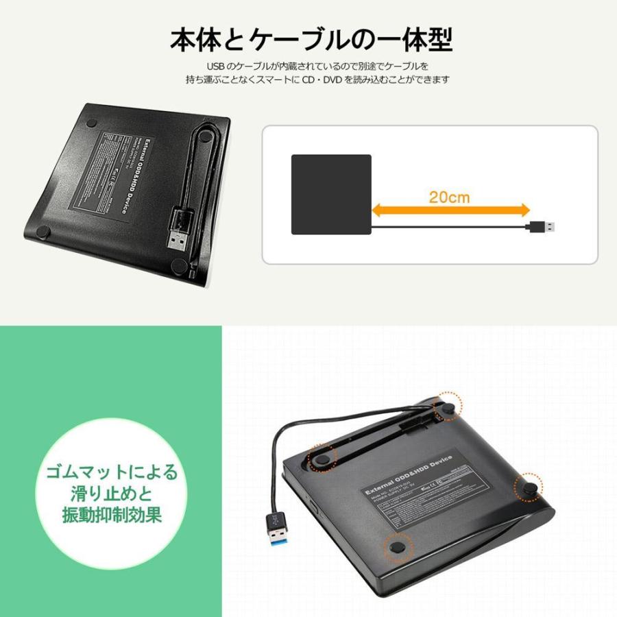 DVDドライブ 外付け USB3.0 Mac CDドライブ ポータブル Windows10/11