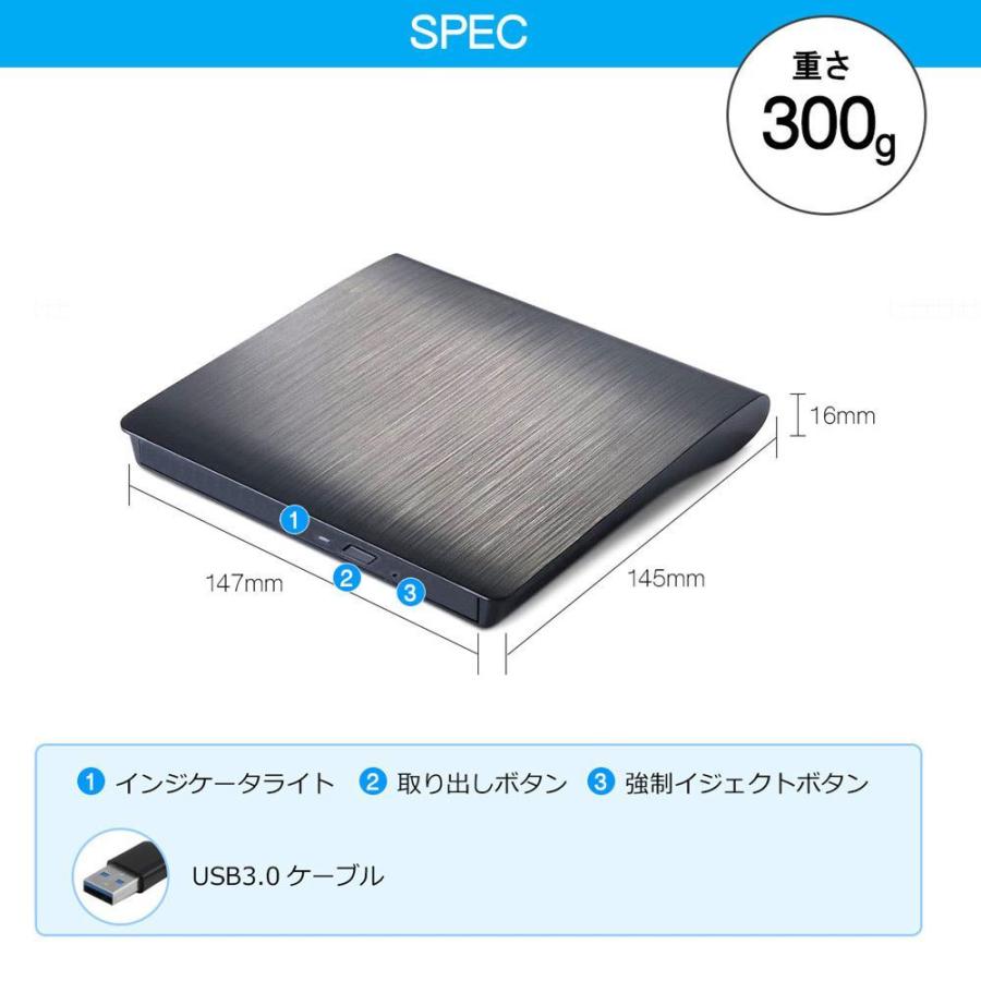 DVDドライブ 外付け USB3.0 Mac CDドライブ ポータブル Windows10/11 
