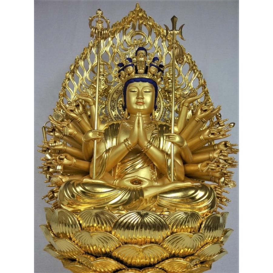 十一面千手観音像 身丈1尺　楠材金箔仕上げ_9