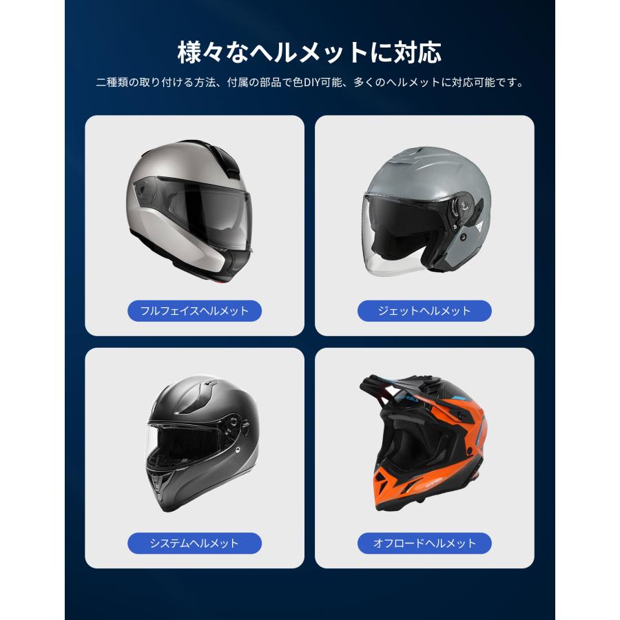 ＼月末お得なクーポン配布中！／ JESIMAIK バイク インカム 2台セット R16 薄型 Bluetooth5.1 6人同時通話 聴きトーク ノイズキャンセリング 日本語音声｜ty01-store｜18