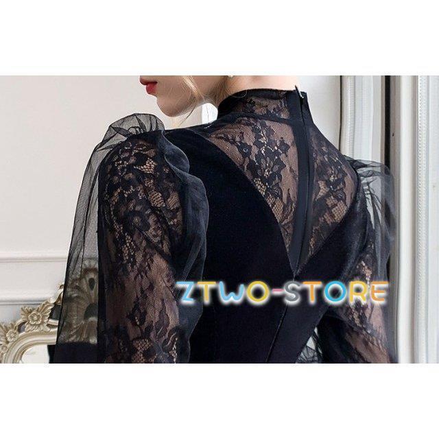 【限定お値下げ】シースルー袖 ブラック ロングドレス 楽天市場】 シースルー 長袖 お呼ばれ 結婚式 ブラック