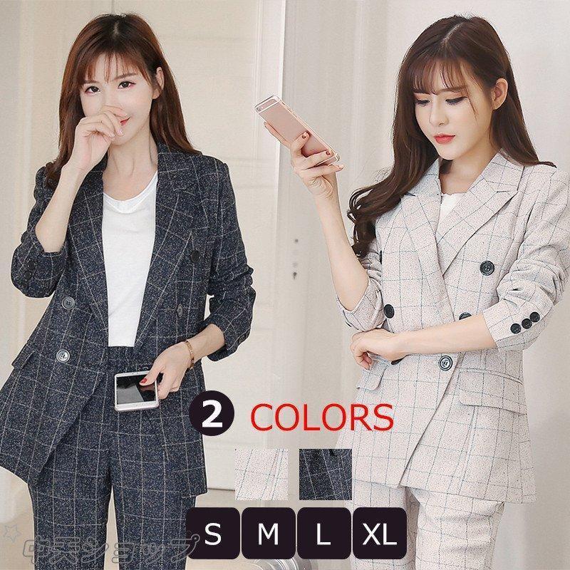 パンツスーツ おしゃれ レディース 夏 秋 長袖 オフィス フォーマル