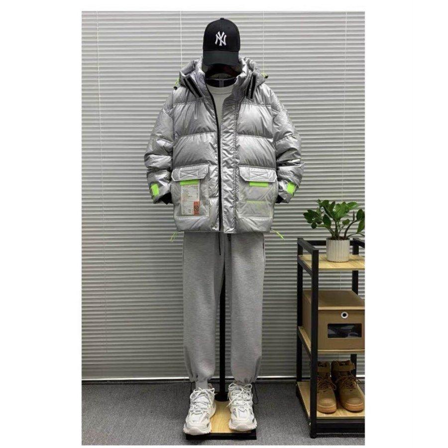 超安い品質 ダウンコート メンズ 保温 あったか 暖かい 防寒 韓国ファッション 人気 かっこいい おしゃれ カジュアル 冬用 ピカピカ 流行 冬アウター ダウンジャケット ダウンコート カラー シルバー Binghamtonhots Com