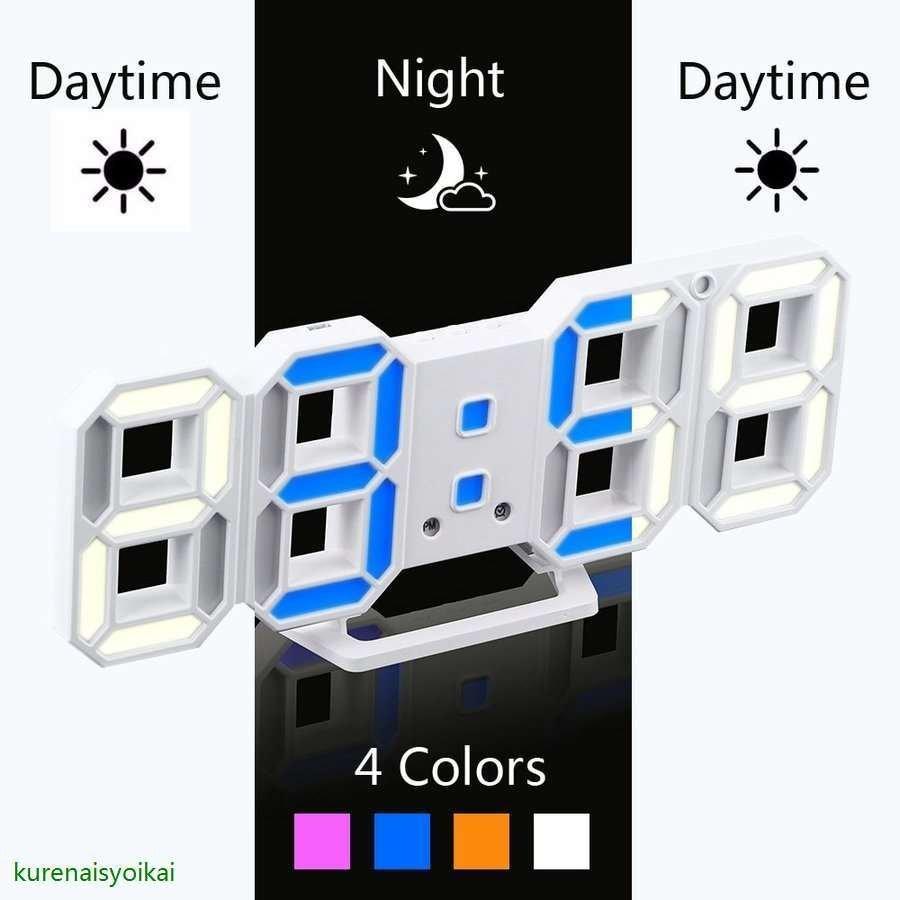 デジタル時計 Led 置時計 掛け時計 壁掛け時計 夜も見える おしゃれ 昼夜で色違い Pf3 茶々娘 通販 Yahoo ショッピング