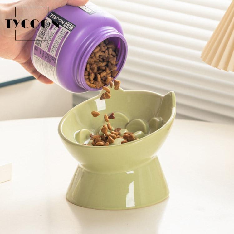 食器 猫 セラミック製 フードボウル 陶器 犬用 猫用 早食い防止 高台