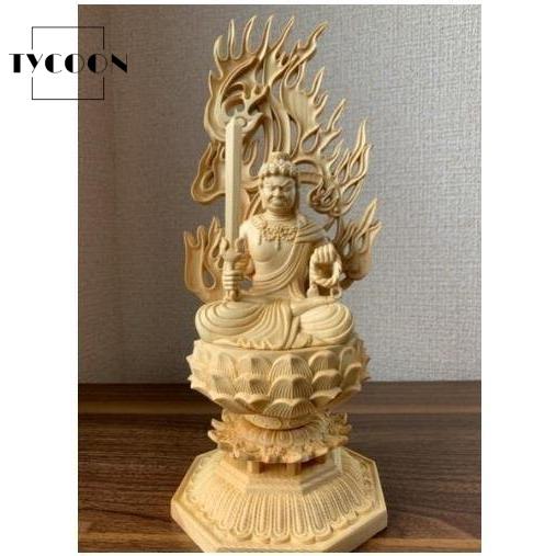 仏像 木彫仏像 仏教美術 精密細工 不動明王像 檜木 彫刻 オブジェ 美術 