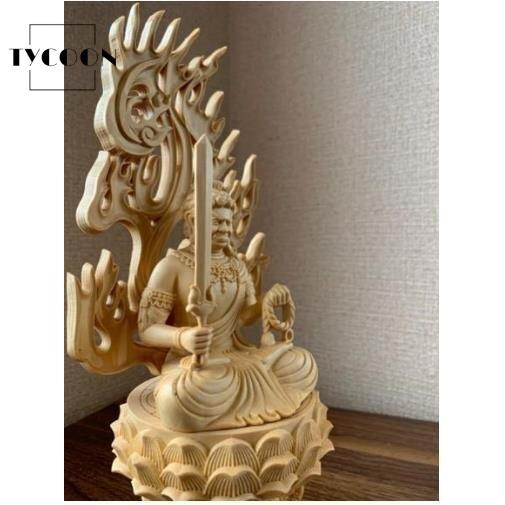 彫刻/オブジェクト 極上品 不動明王 木彫仏像 精密細工 商売繁盛 供養