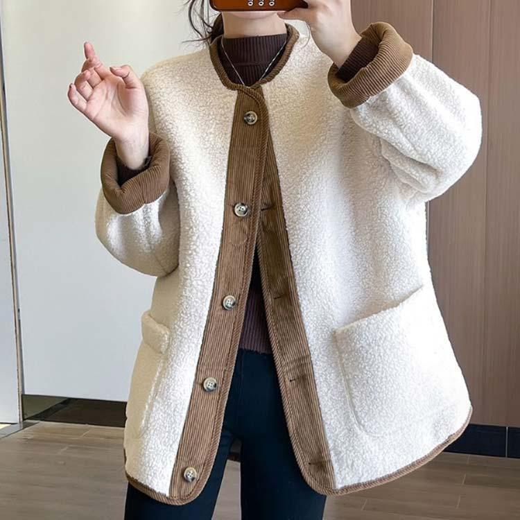 ボア ジャケット ノーカラー レディース ボアアウター 秋冬 2way ボアコート 秋冬ジャケット 長袖 ゆったり 大きいサイズ 防寒 軽量 ...