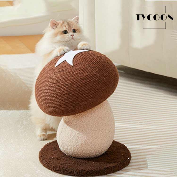 キノコ型麻製爪とぎ ボール付き 爪研ぎボール 猫用爪とぎ きのこ 麻巻き きのこ型爪研ぎ キノコ 爪とぎ