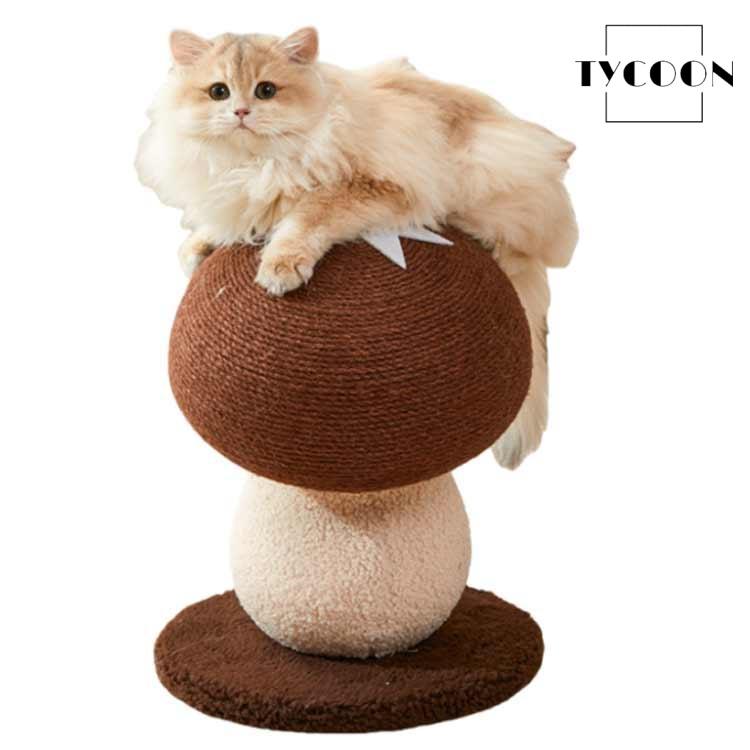 キノコ型麻製爪とぎ ボール付き 爪研ぎボール 猫用爪とぎ きのこ 麻巻き きのこ型爪研ぎ キノコ 爪とぎ