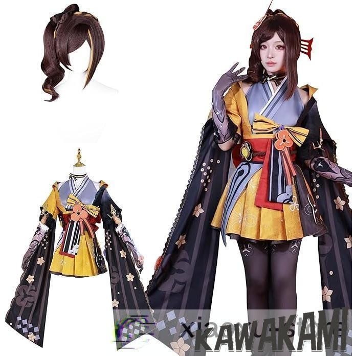 三分妄想　原神　千織　コスプレ衣装　ウィッグ、靴付き 原神 コスプレ 千織 衣装 ※ウィッグ 靴 追加可 : tycoon - 通販