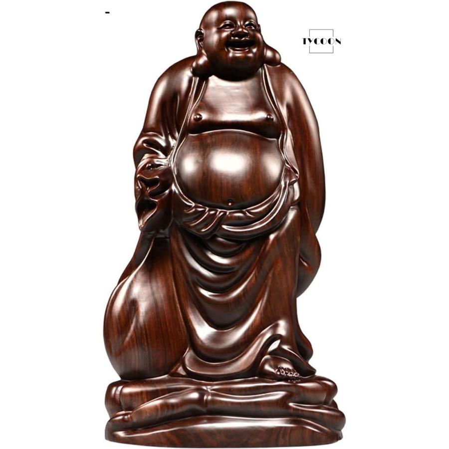 布袋さんの置物 七福神 布袋 様 木製フィギュア 高級天然 黒檀 布袋様