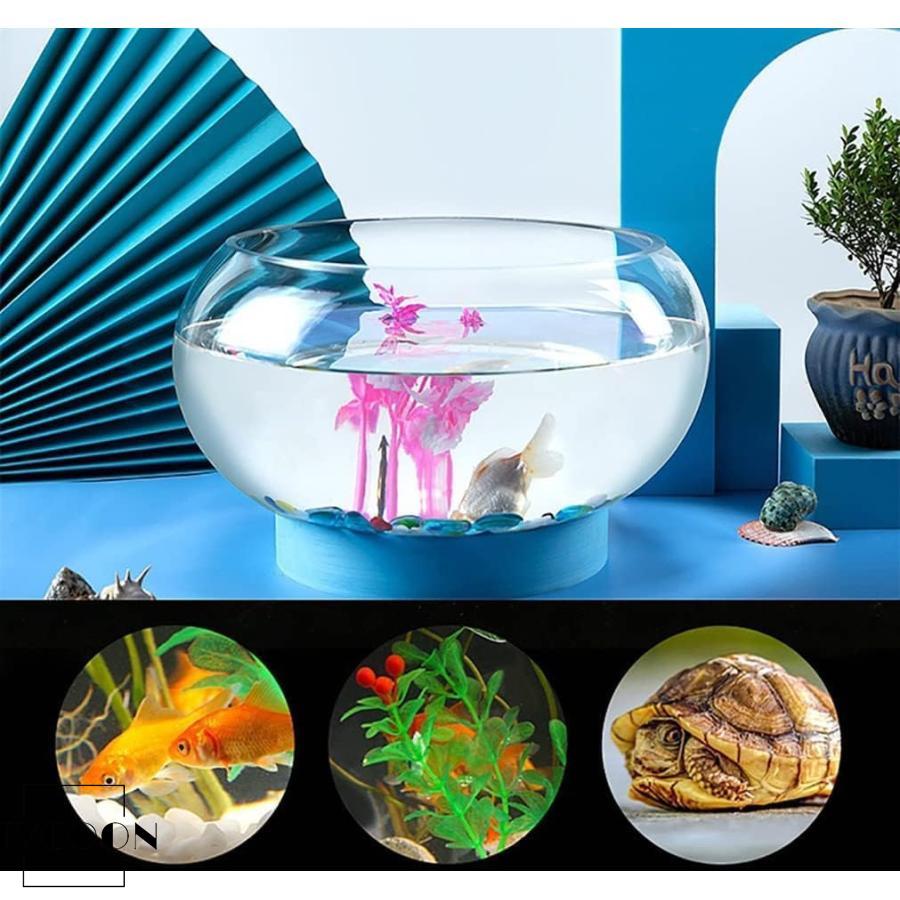 オシャレ　睡蓮鉢 金魚鉢 ガラスボウルハイスタンド インテリア雑貨　中古品 金魚鉢 丸型金魚鉢 ガラス 透明 テーブル アクアリウム ボウル 観葉