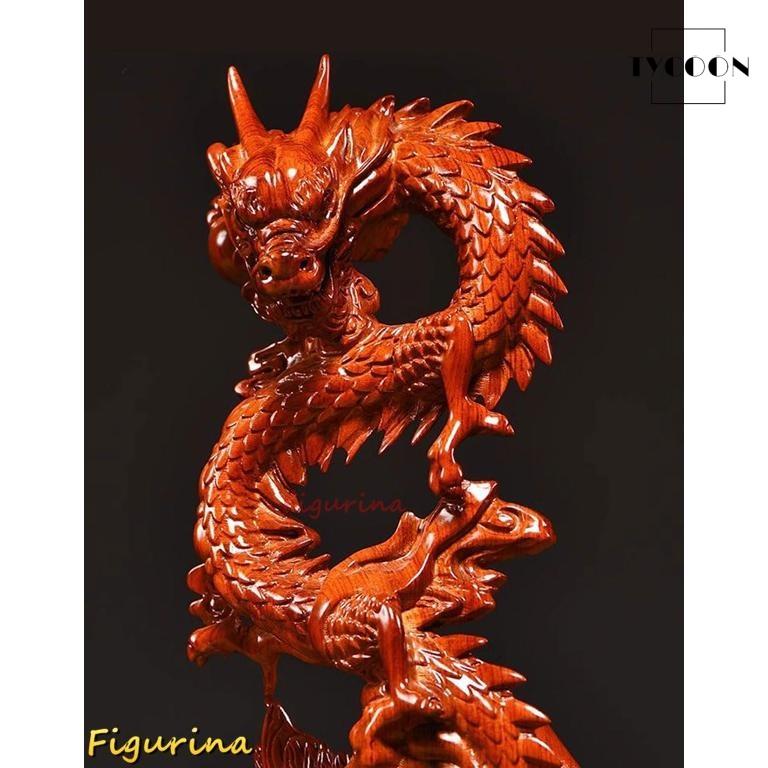 木彫り龍 昇り龍 置物 風水 龍の置物 龍神 木彫り 干支辰グッズ 金運