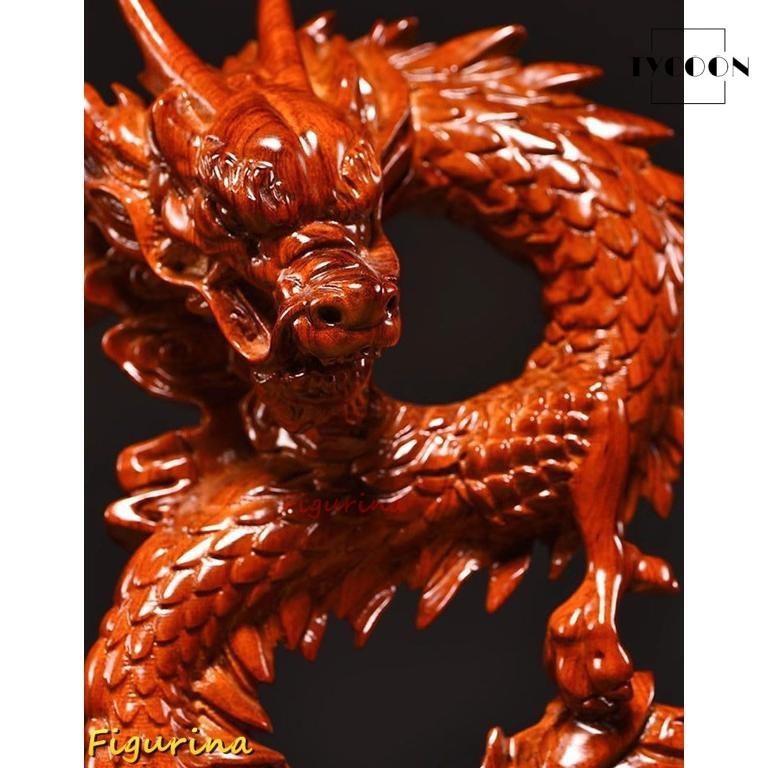 木彫り龍 昇り龍 置物 風水 龍の置物 龍神 木彫り 干支辰グッズ 金運