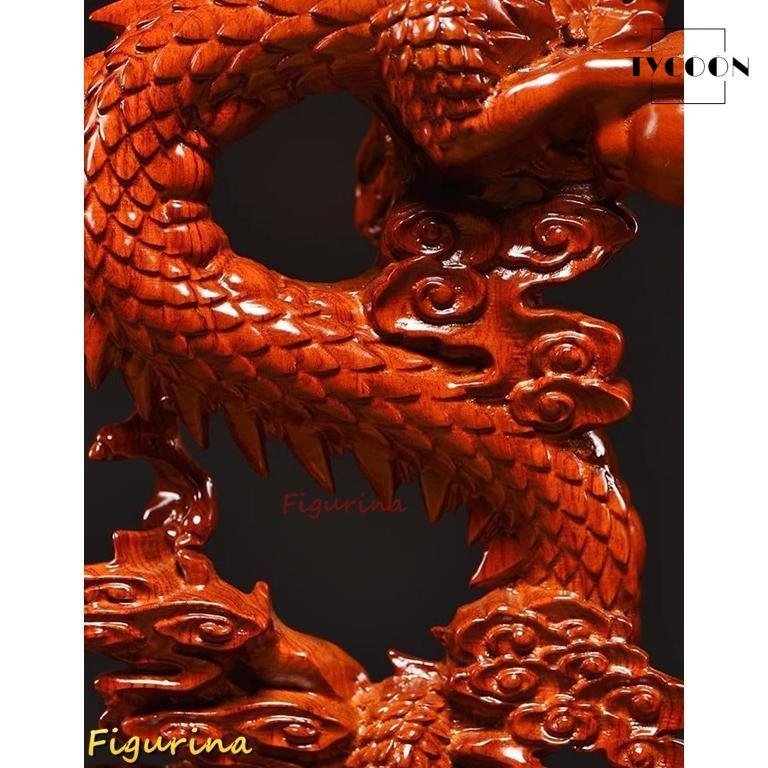 木彫り龍 昇り龍 置物 風水 龍の置物 龍神 木彫り 干支辰グッズ 金運