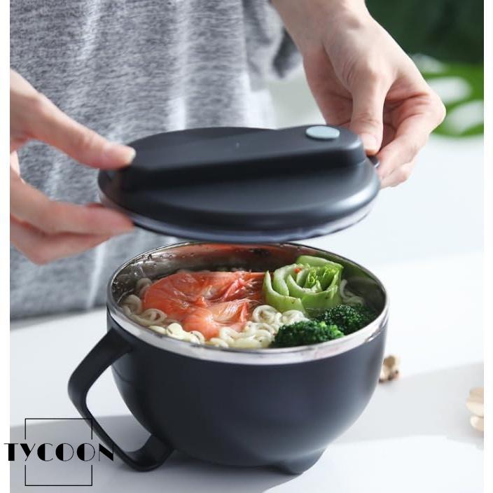 麺鉢 304ステンレス鋼 鉢?丼 蓋付き 弁当箱 1100MLラーメンどんぶり二