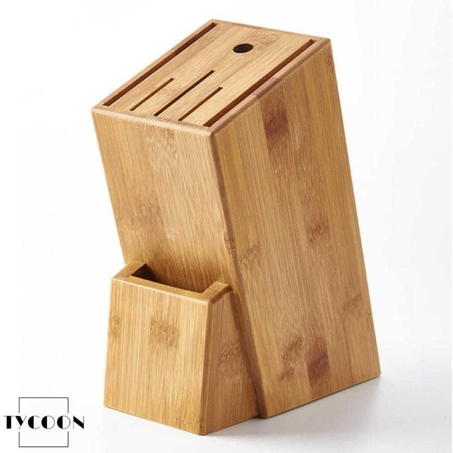 ナイフブロック 包丁立て スタンド 天然竹製 5本用 包丁差し 包丁刺し