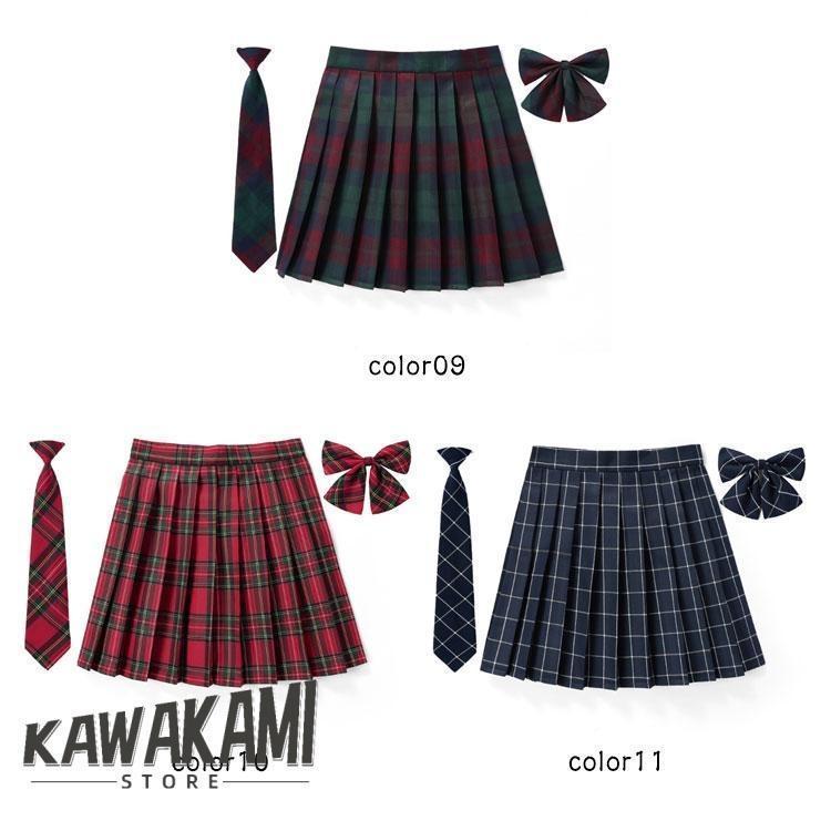 スカート プリーツスカート ミニスカート ボウタイ 蝶結び 3点セット