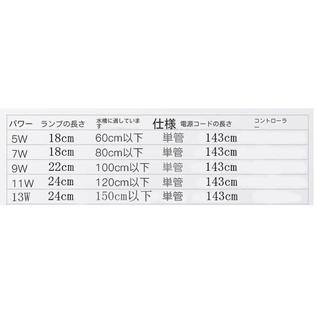 水槽 水中殺菌灯 水槽用UV滅菌ランプ 紫外線ライト 防水 養魚用 池用 緑藻を除去 水質浄化 アクアリウム 水族館の水処理 5W/7W/9W/11W/13W | ブランド登録なし | 07