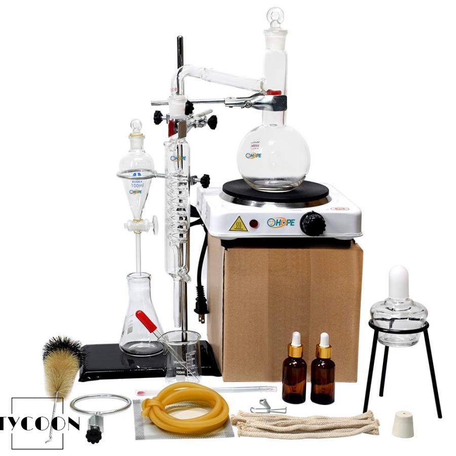 500ML（0.13Gal）ラボエッセンシャルオイル抽出蒸留装置水蒸留器精製器