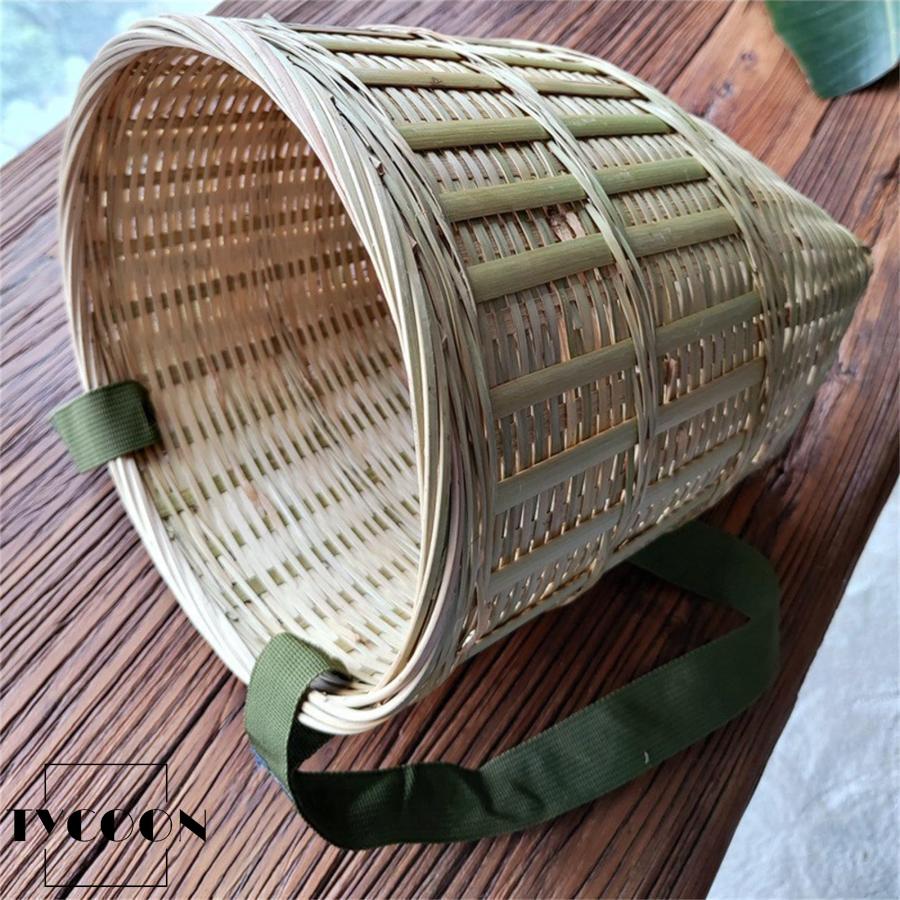 背負いカゴ 手編みの竹かご 農業用バスケット 背負いかご 収穫かご