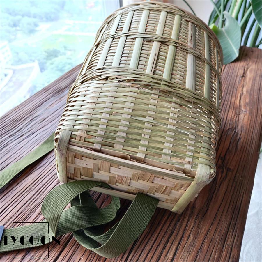 背負いカゴ 手編みの竹かご 農業用バスケット 背負いかご 収穫かご