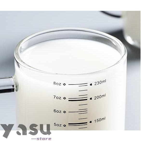 ミルクカップ 計量カップ 耐熱ガラス コーヒー ジュース お茶 ミルク