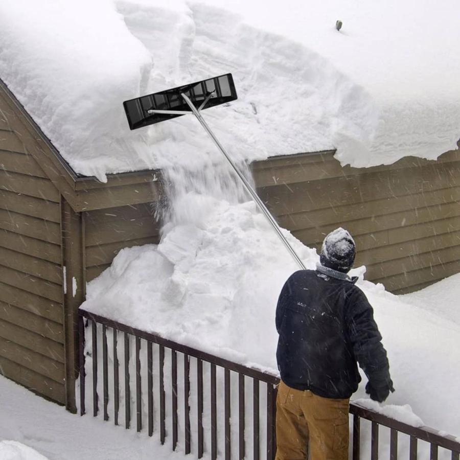【2023年 雪下ろし棒 スノーレーキ アルミニウム雪下ろし機 軽量 雪下ろし除雪ツール 長さ調整可能 伸縮自在 組立式 アルミパイプ伸縮ロック式屋根雪おろし最長_7