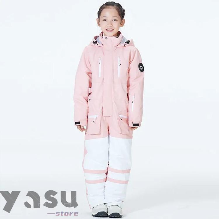 スキーウェア キッズ 撥水 つなぎ ベビー 男の子 女の子 ジャンプスーツ 防寒 アウター ジャケット フード スノーウェア 子供服 スノー_4