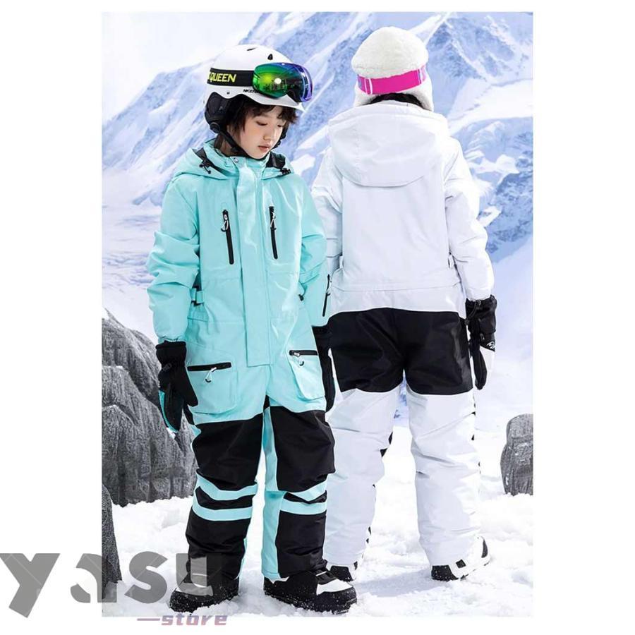 スキーウェア キッズ 撥水 つなぎ ベビー 男の子 女の子 ジャンプスーツ 防寒 アウター ジャケット フード スノーウェア 子供服 スノー_9