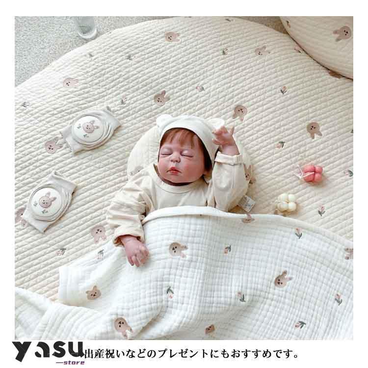 ベビー ラグ マット 円形 ごろ寝 寝相アート 月齢フォト 綿 赤ちゃん
