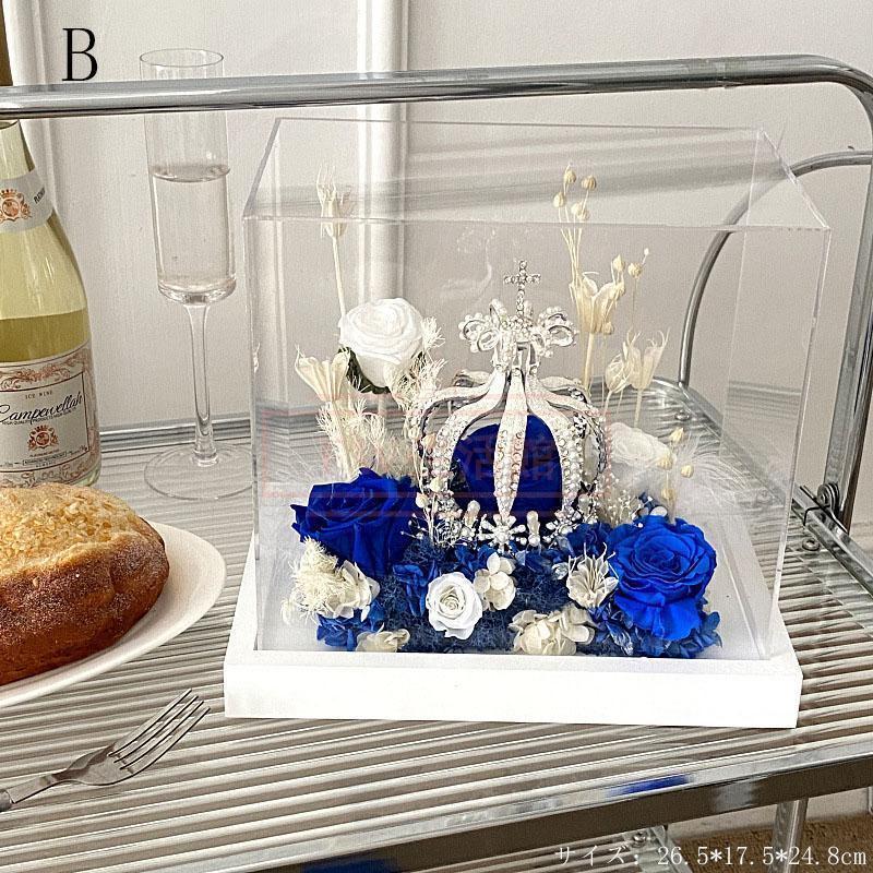 プリザーブドフラワー ギフト 誕生日 プリザーブド フラワー 結婚記念日 結婚祝い 退職祝い お返し プレゼント 贈り物 お祝い アクリルキューブ シュシュ_2