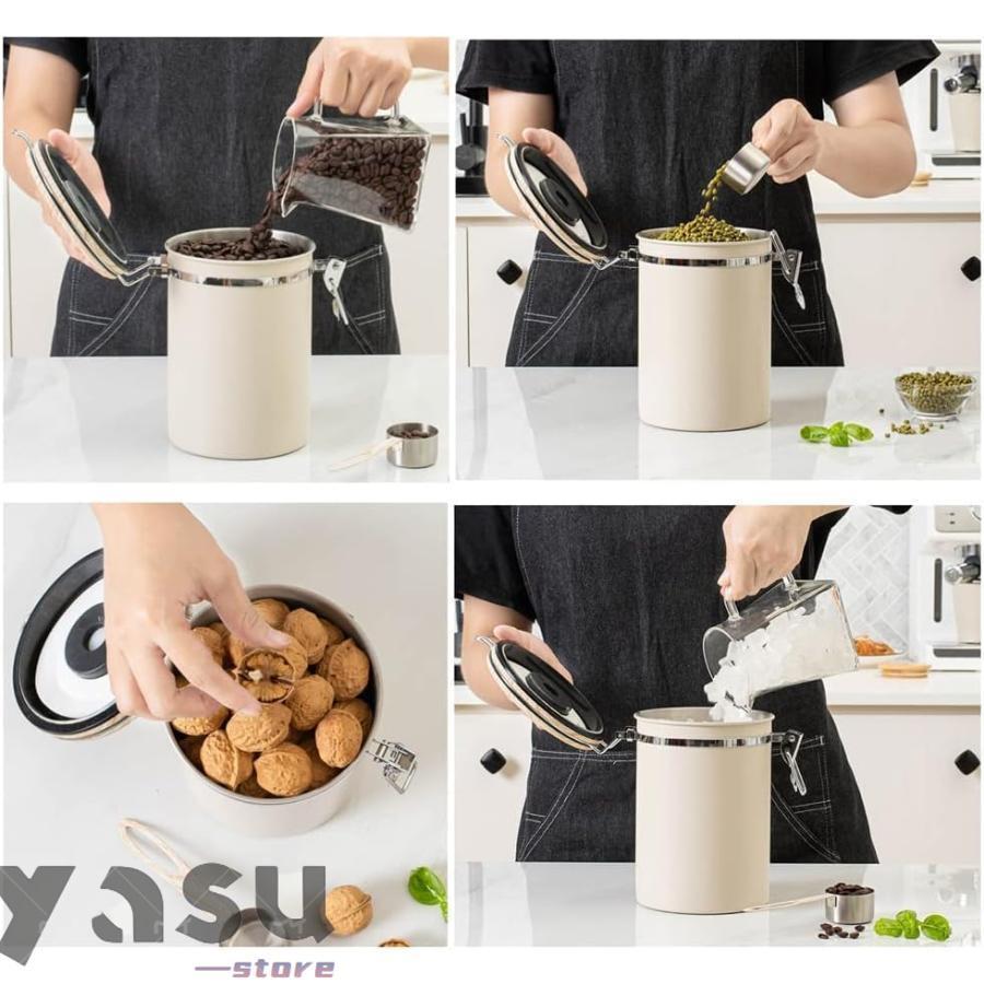 コーヒー キャニスター コーヒー豆 保存容器 304ステンレス 真空密封