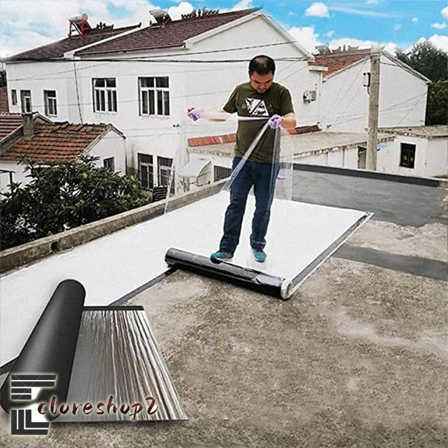 雨漏り補修シート 防水テープ 1m×10m シルバー 屋根 外壁 補修 DIY 強力防水シート 屋根補修シート 防水テープ 屋根材 水漏れ補修テープ