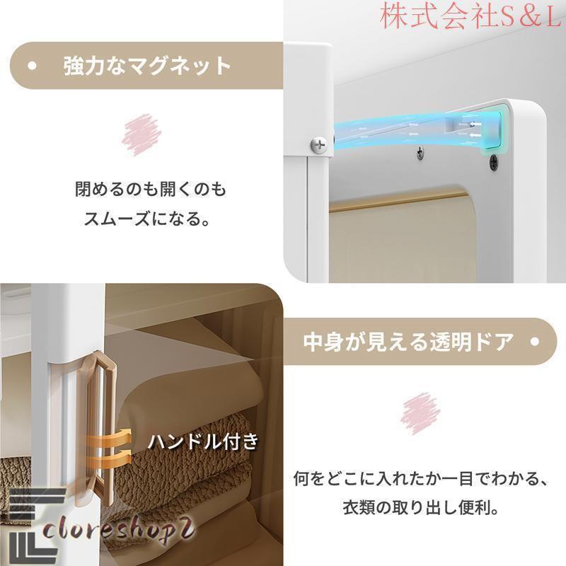 ワードローブ 折り畳み式 クローゼット 扉付き 組立簡単 衣類収納 DIY収納 洋服入れ 洋服ラック マグネット開閉 大容量 防水 防塵 工具不要の画像