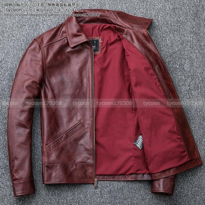 ファッション 本革的な革ジャン ワイルドなデザインで男らしい レザーコート ミリタリー ジャケット ブランド 細身 スリムタイプ ミディアム シングル 牛革 ライダース バイク 本革 メンズ レザージャケット 革ジャン ジャケット