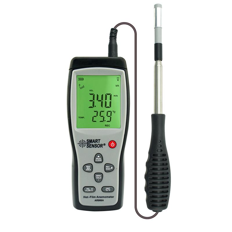 SMART SENSOR 熱線風速計 AR866A 風量計 風温度計 風速測定 風量測定 空気測定 データホールド機能 バックライト機能 相対測定機能 データ記録機能