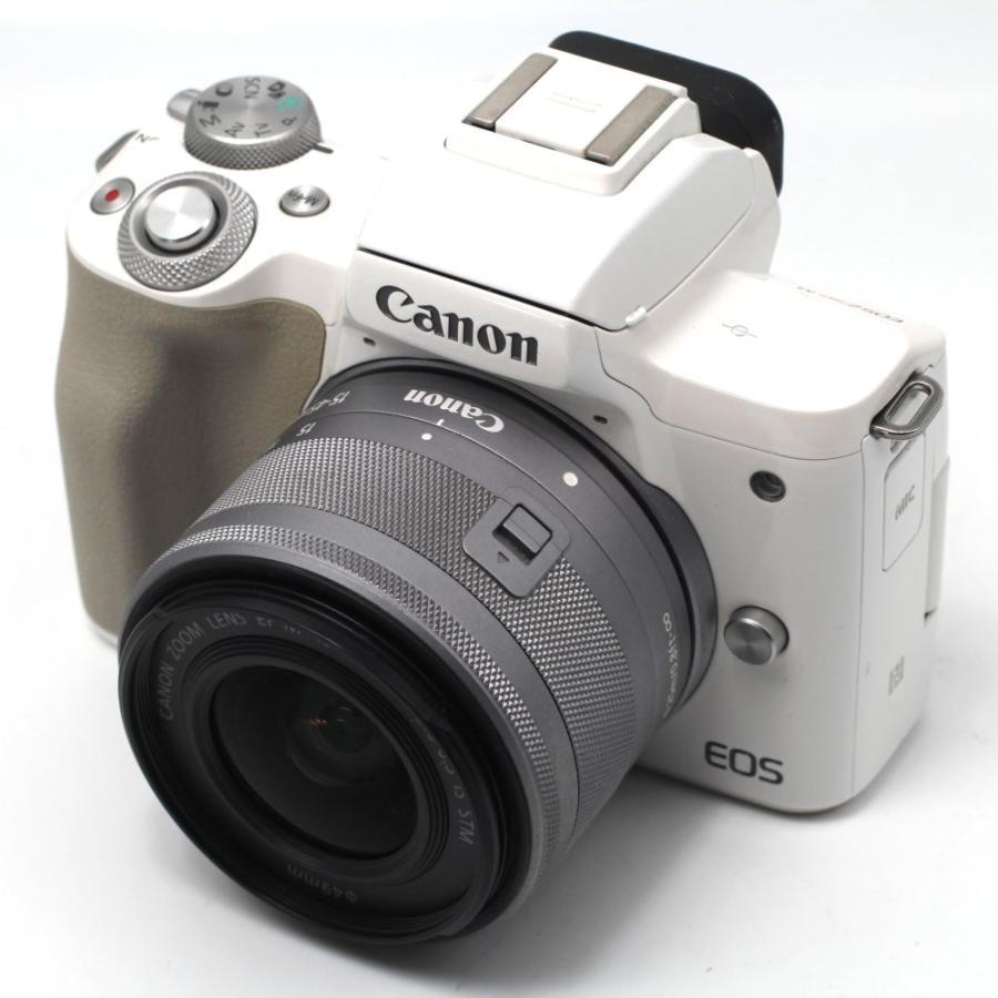 【美品】Canon EOS Kiss M 標準ズームキット 美品】CANONキャノン EOS Kiss M ホワイト 標準ズームレンズセット