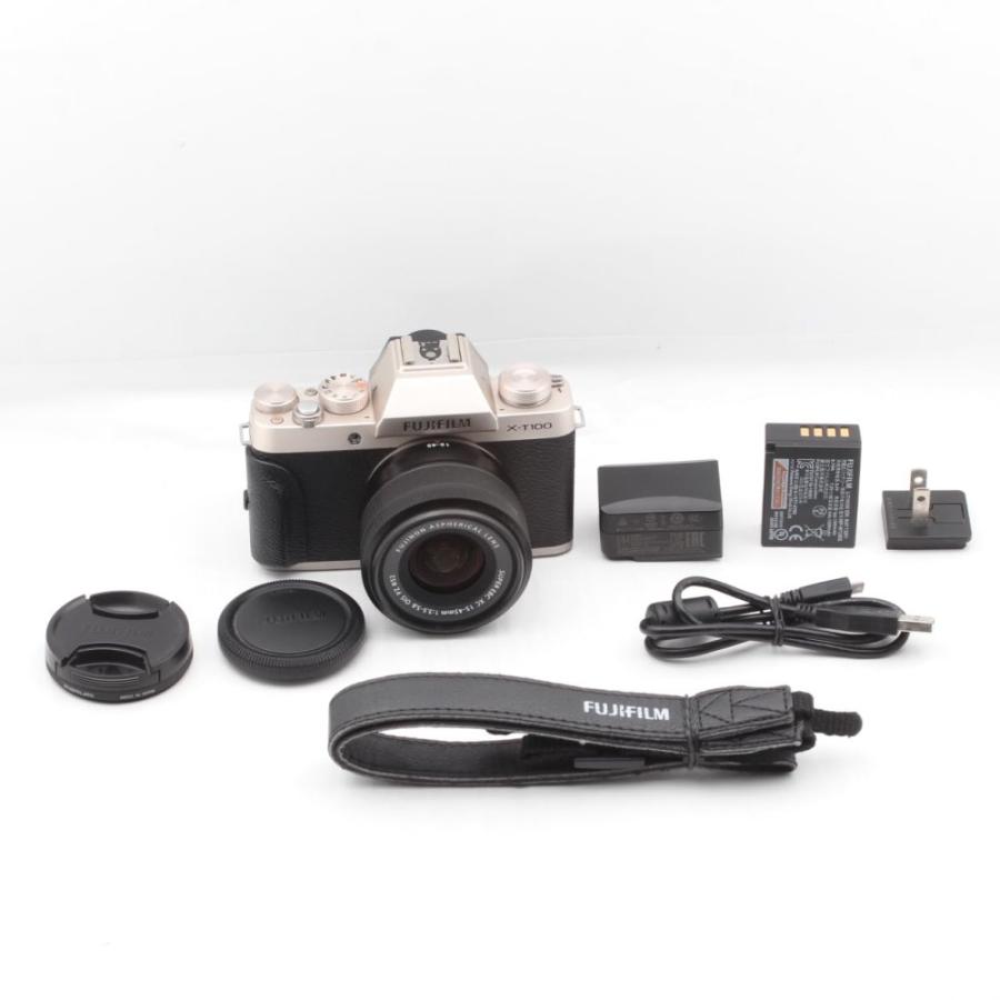 FUJIFILM X-T100 レンズキット [シャンパンゴールド] 富士フイルム FUJIFILM X-T100 レンズキット [シャンパンゴールド