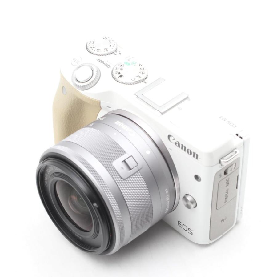 カメラ5点セット CANON OLYMPUS FUJIFILM PANSONIC Canon ミラーレス一眼カメラ EOS M3 レンズキット(ホワイト) EF-M15