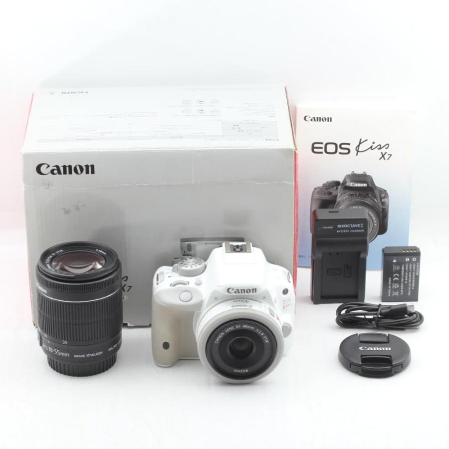 Canon デジタル一眼レフカメラ EOS Kiss X7(ホワイト) ダブルレンズ